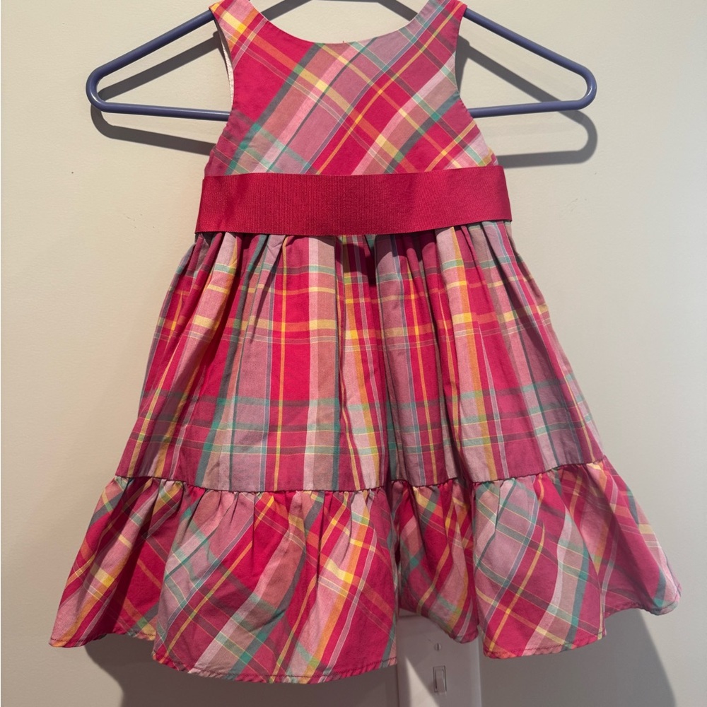 Chaps Kids Plaid Dress - Pink and Red